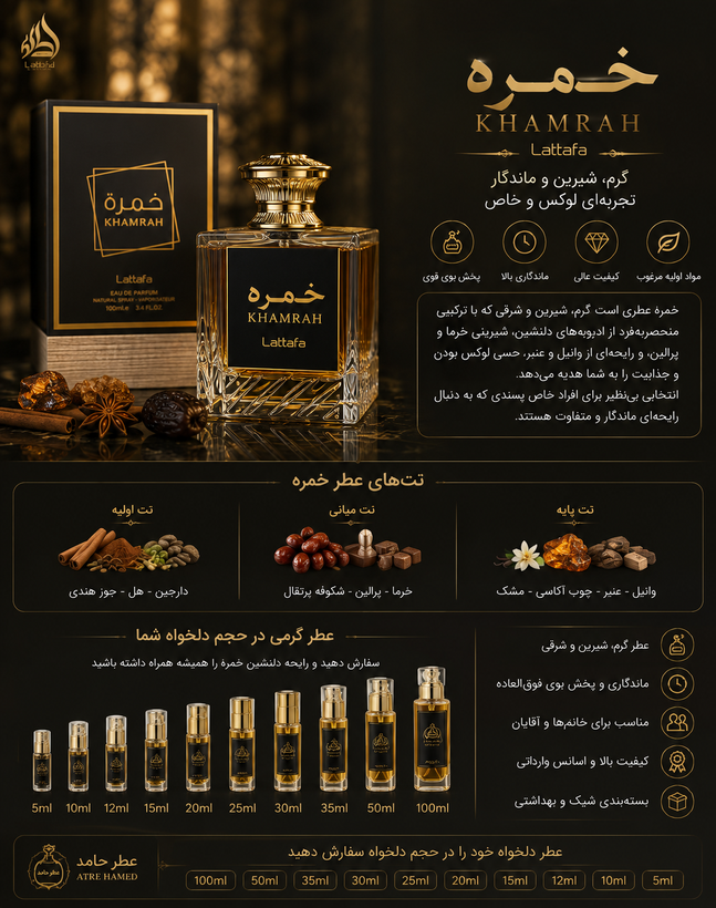 عطر ادکلن گرمی وروغنی خمره لطافه اورجینال اصل